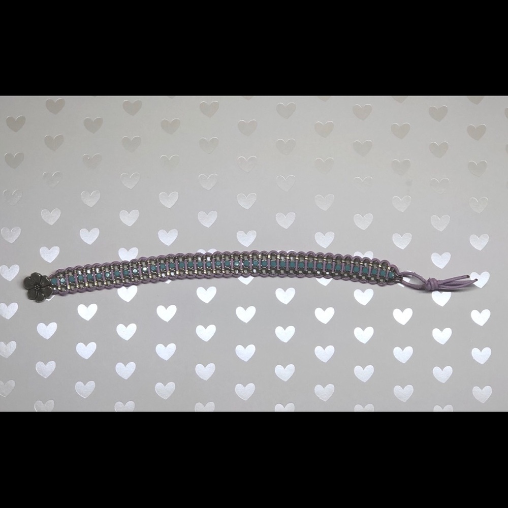 Genuine leather and Swarovski crystal bracelet